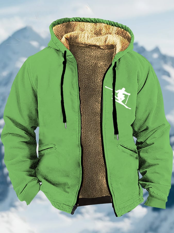 Sherpa Lined Hooded Jacket – Warm Outdoor Zip-Up Winter Coat