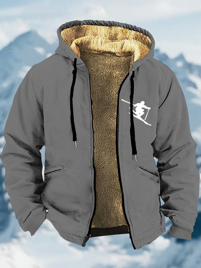 Sherpa Lined Hooded Jacket – Warm Outdoor Zip-Up Winter Coat