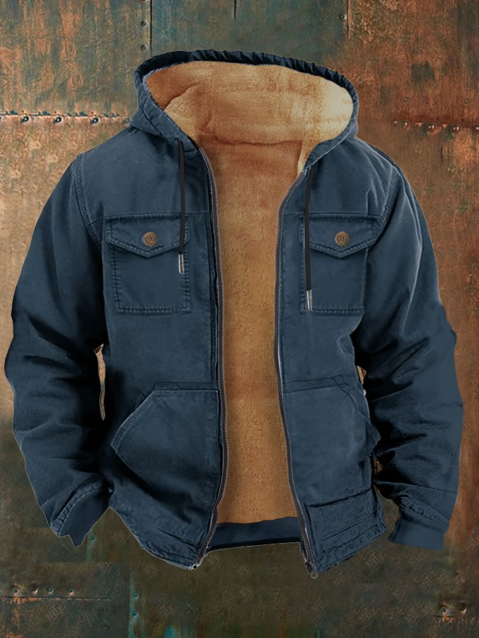 Sherpa Lined Hooded Jacket – Warm Utility Zip-Up Winter Coat