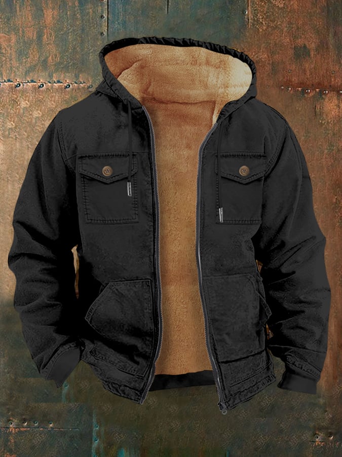 Sherpa Lined Hooded Jacket – Warm Utility Zip-Up Winter Coat