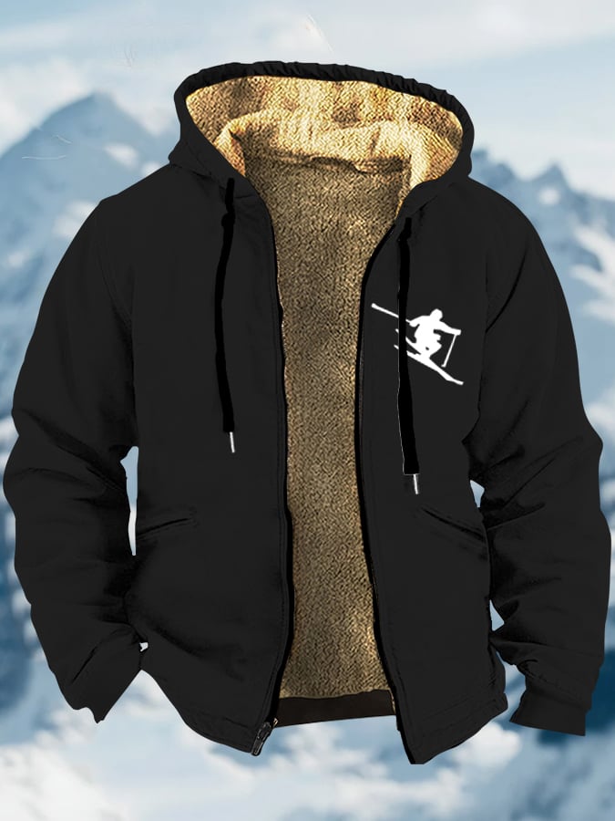 Sherpa Lined Hooded Jacket – Warm Outdoor Zip-Up Winter Coat