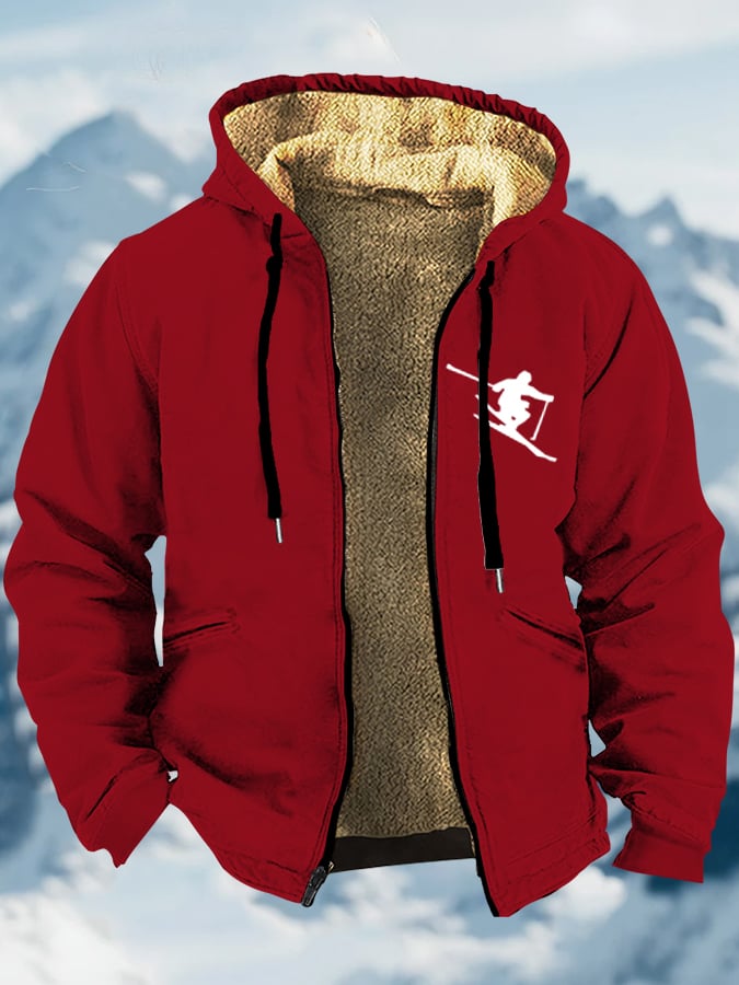 Sherpa Lined Hooded Jacket – Warm Outdoor Zip-Up Winter Coat